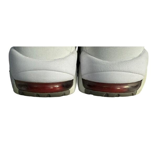2018 Nike Air More Money White/Habanero Red/Atmosphere Grey Mesh Shoes Sz 10.5 - Picture 7 of 11